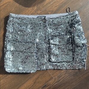 Steve Madden Glittering Silver Mini Skirt